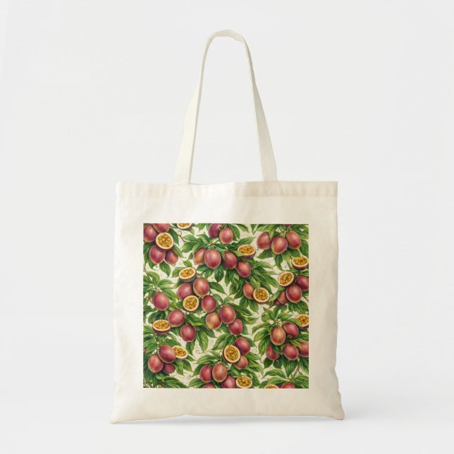 Passion Fruit Slices Tropical Tote Bag (Front)