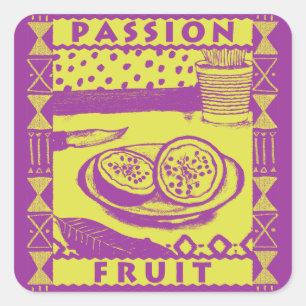 Passion Fruit Square Sticker