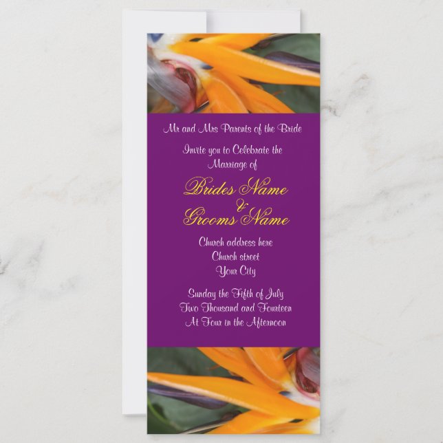 Passion in Paradise Tropical  Wedding Invitations (Front)