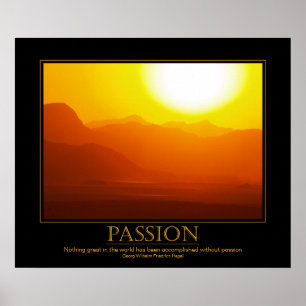 Passion Motivational Desert Sunset Poster