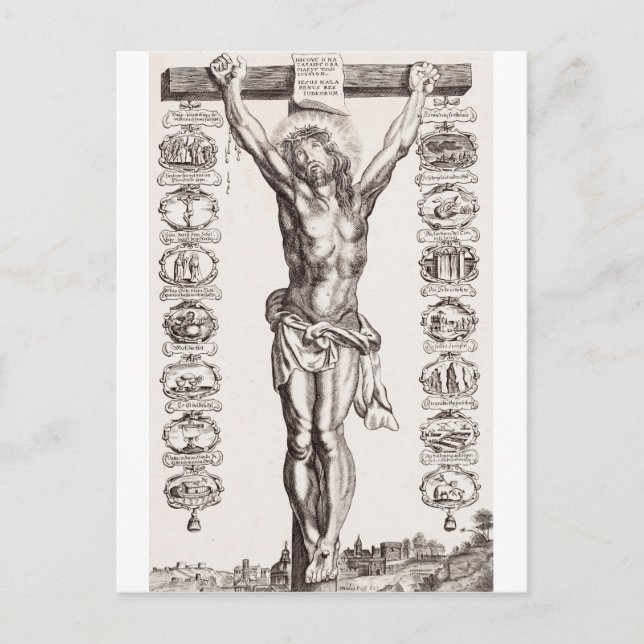 Passion of Jesus crucifixion of Christ Postcard (Front)