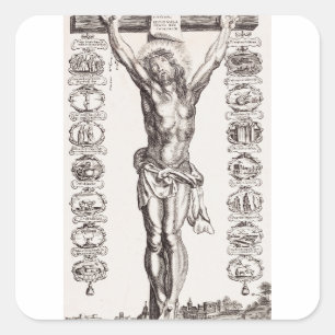 Passion of Jesus crucifixion of Christ Square Sticker