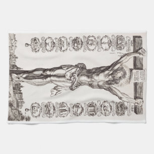 Passion of Jesus crucifixion of Christ Tea Towel