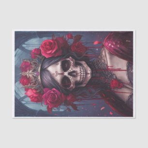 Passion & Pain, Dark Queen. Gothic Skull & Roses  Tissue Paper
