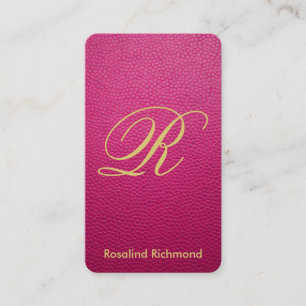 Passion Pink Mock Leather iPhone Style Business Card