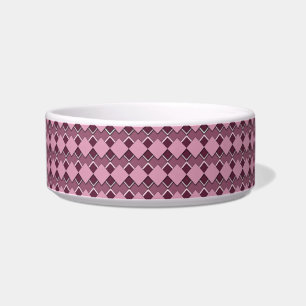 Passion Pink Square and Diamond Checkered Pattern Bowl