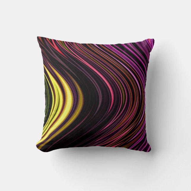 Passion Purple Wave Illusion Throw Pillow (Front)