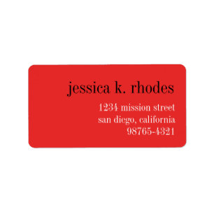 Passion red black typography modern return address label