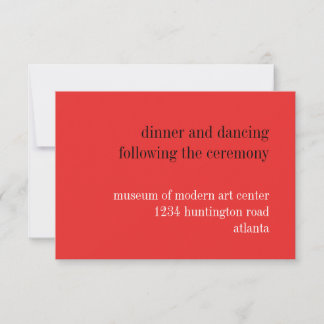 Passion red black typography reception enclosure invitation