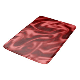 Passion Red Romantic Faux Satin Bath Mat