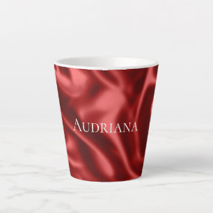 Passion Red Romantic Faux Satin  Latte Mug