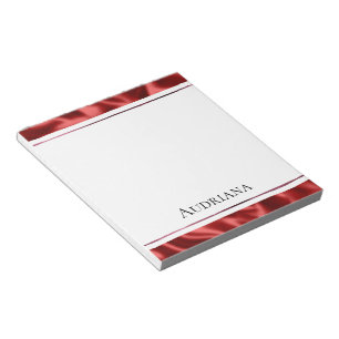 Passion Red Romantic Faux Satin Notepad