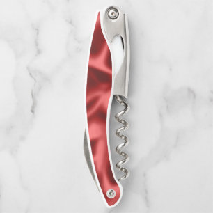 Passion Red Romantic Faux Satin Wedding Corkscrew