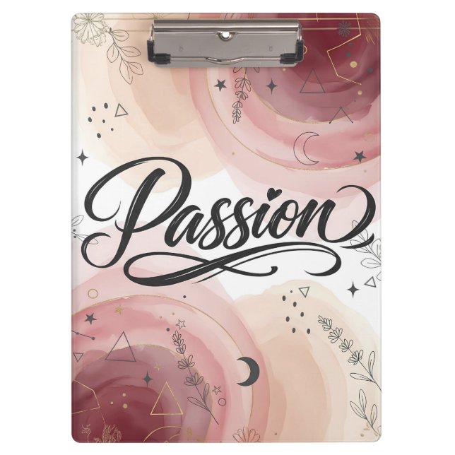 Passion Script | Elegant Minimalist Typography Clipboard (Front)
