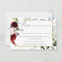 Passionate Blooms Watercolor Flowers, RSVP w Meal