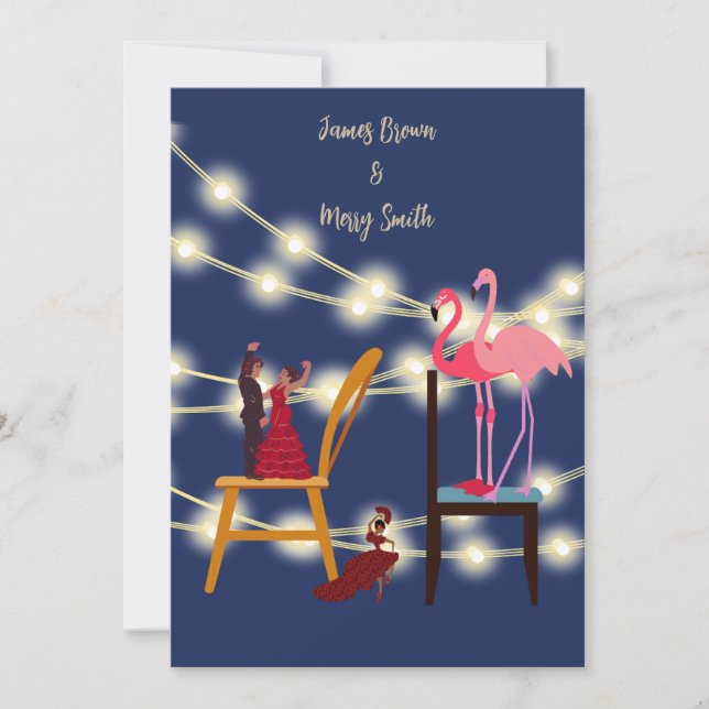 Passionate Flamingos wedding  Invitation (Front)