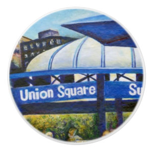 Passionate People Playing in the Park, NYC Ceramic Knob