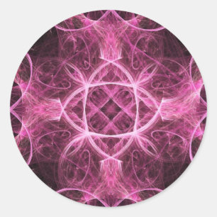 Passionate Pink Fractal Stickers