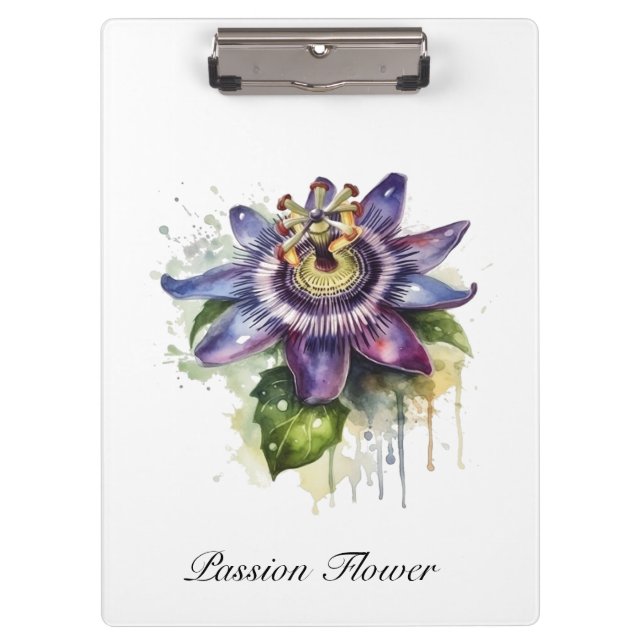 Passionate Purple Passion Flower Clipboard (Front)