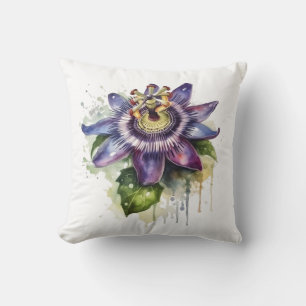 Passionate Purple Passion Flower Cushion