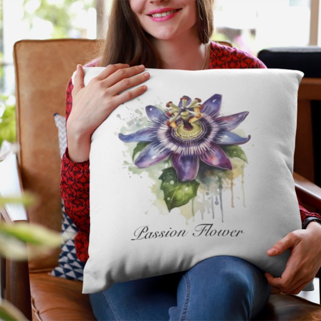 Passionate Purple Passion Flower  Cushion (Creator Uploaded)