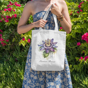 Passionate Purple Passion Flower Tote Bag
