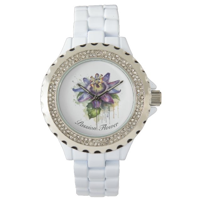 Passionate Purple Passion Flower Watch (Front)