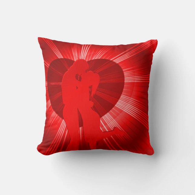 Passionate red lovers throw pillow (Front)