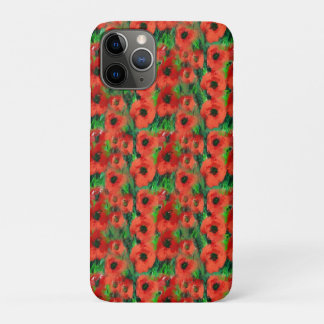 Passionate Red Poppies and Green Foliage Abstract Case-Mate iPhone Case