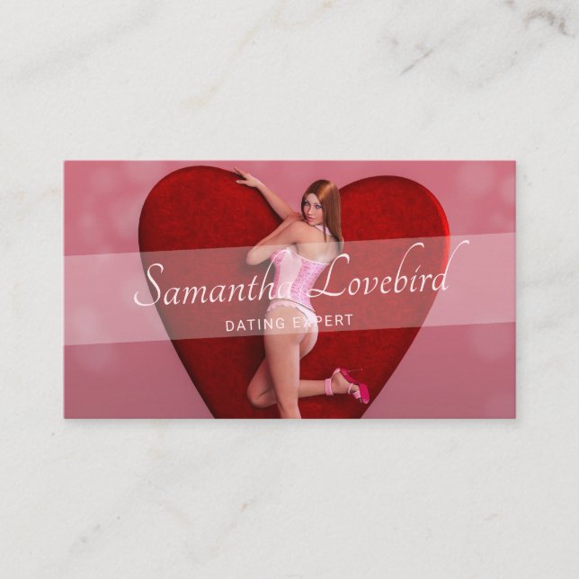 Passionate Valentine’s Day Girl in a Corset Business Card (Front)
