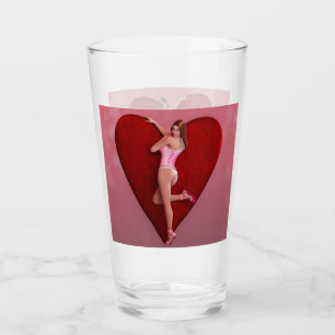 Passionate Valentine’s Day Girl in a Corset Glass