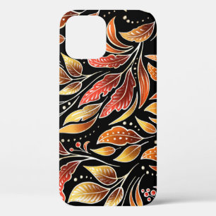 Passionflower Exotic: Black Floral Vintage iPhone 12 Case