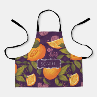Passionfruit Floral Colourful Personalised Pattern Apron