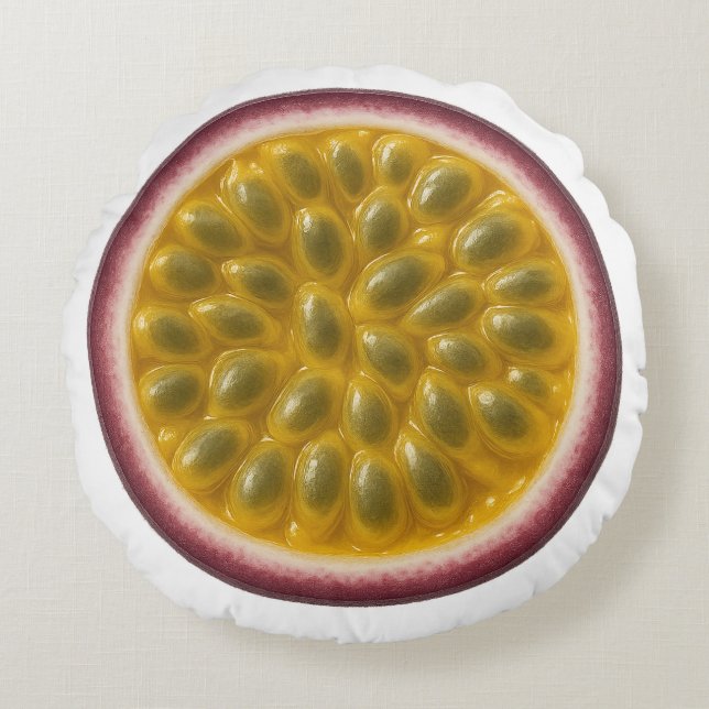 Passionfruit Round Pillow - Fresh and Fruity (Front)