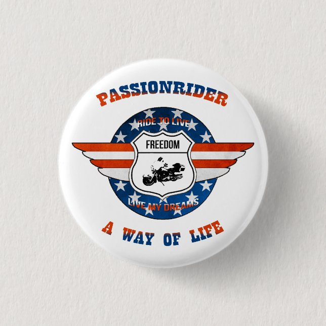 PassionRider swipes in 3 Cm Round Badge (Front)