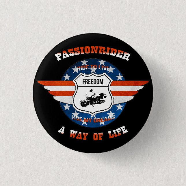 PassionRider swipes in 3 Cm Round Badge (Front)
