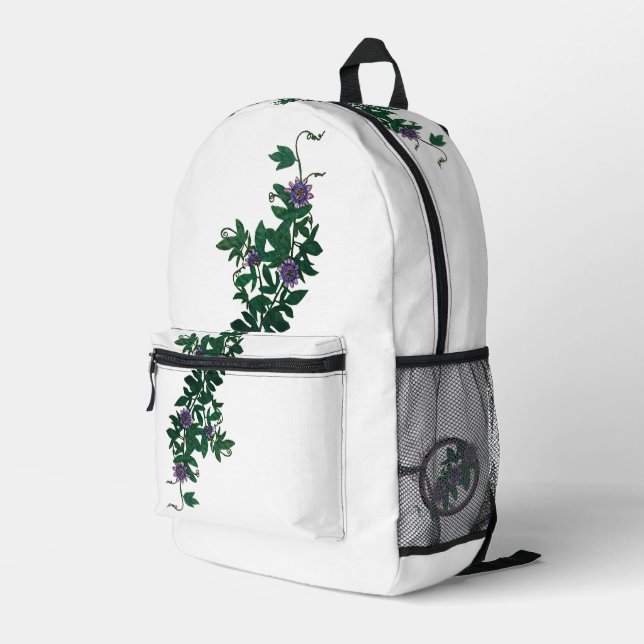 PassionVine Printed Backpack  (Back Corner Right)