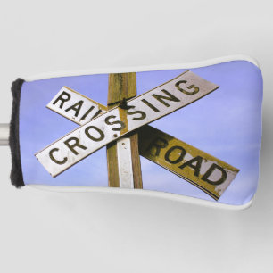 Passive Railroad Crossing Crossbuck Sign Golf Head Cover