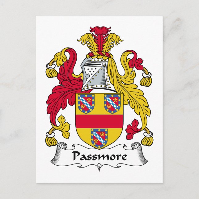 Passmore Family Crest Postcard (Front)