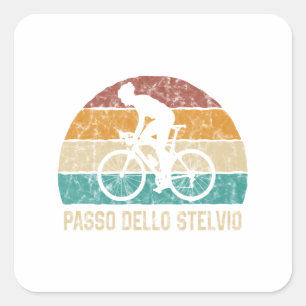 Passo Dello Stelvio Cycling Climb Sticker Retro