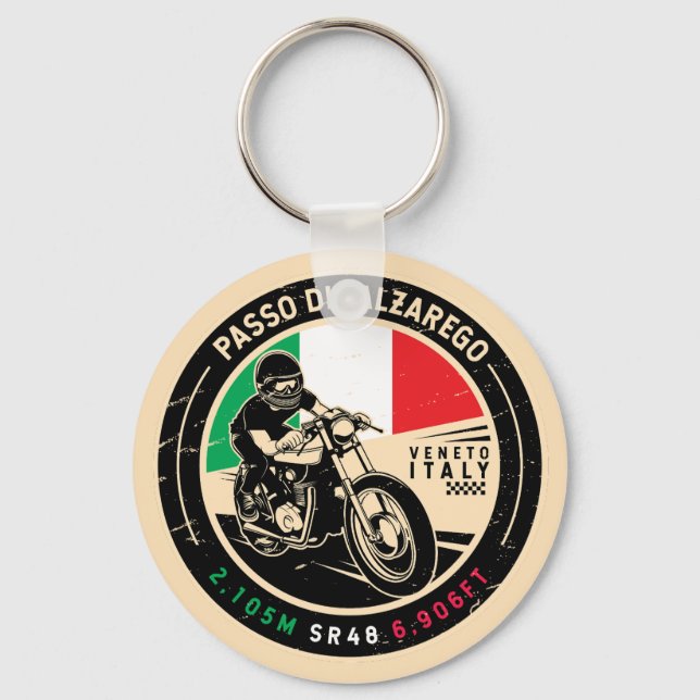 Passo di Falzarego Italy Falzarego Pass Motorcycle Key Ring (Front)