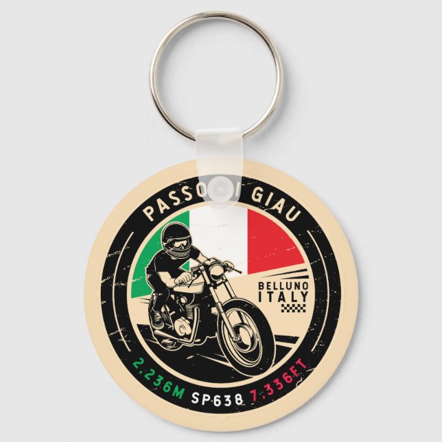 Passo di Giau Italy | Giau Pass | Motorcycle Key Ring (Front)