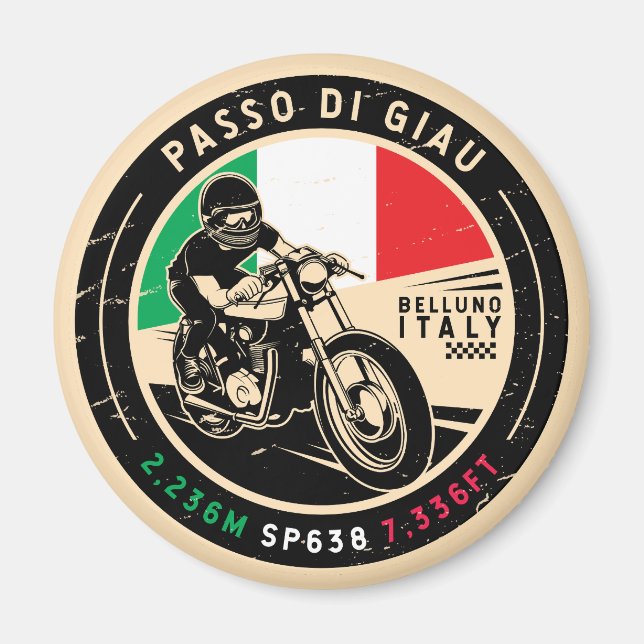 Passo di Giau Italy | Giau Pass | Motorcycle Magnet (Front)