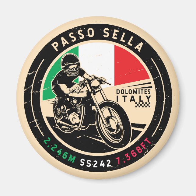 Passo Sella | Italy | Motorcycle Magnet (Front)