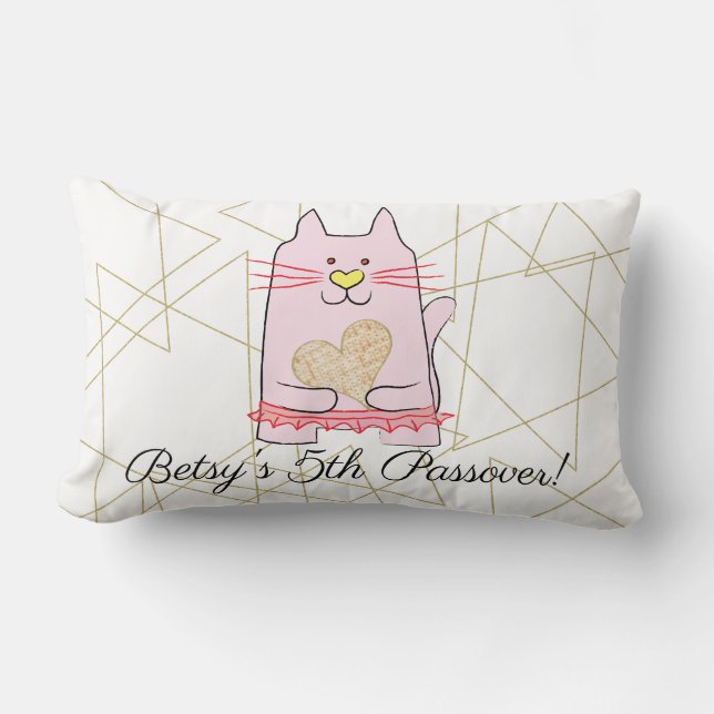Passover 13/21" Pillow Pink Cat Ballerina (Front)