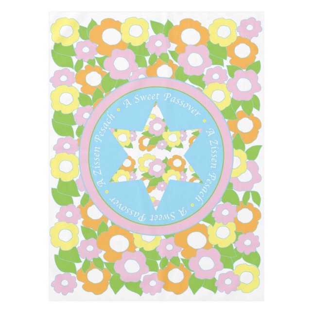Passover "52" x 70" Tablecloth "A Sweet Passover" (Front)
