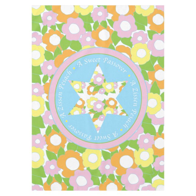 Passover 60" x 84" Tablecloth "A Sweet Passover" (Front)