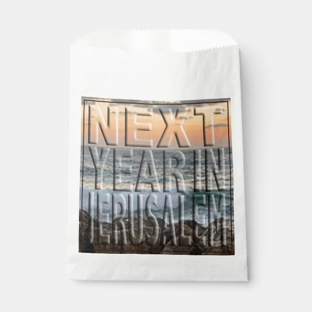 Passover "Afikomen Time" Jerusalem Beach Favour Ba Favour Bags (Front)