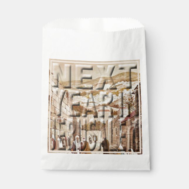 Passover "Afikomen Time" Jerusalem Favour Bag (Front)