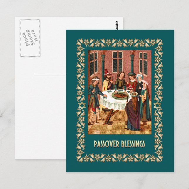 Passover Blessings.Fine Art Postcards (Front/Back)